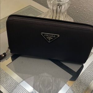 Brown nylon Zippered women’s Wallet